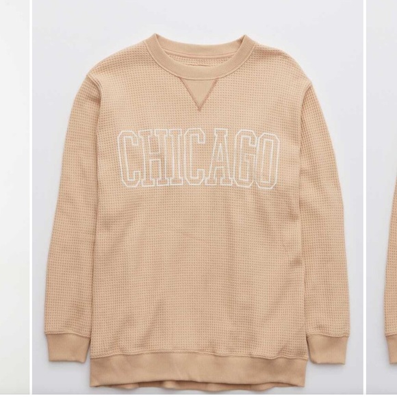 Aerie Waffle Crew Neck Sweatshirt - Picture 2 of 12